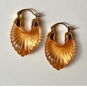 Apricot Belle Water Drop Hoop Earrings